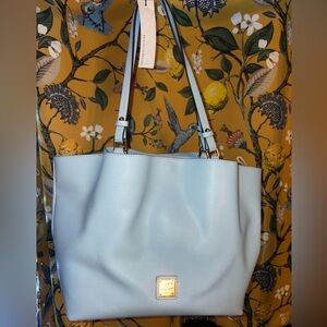 Dooney & Bourke Pale Blue Saffiano Leather Tote Pale Blue Flynn